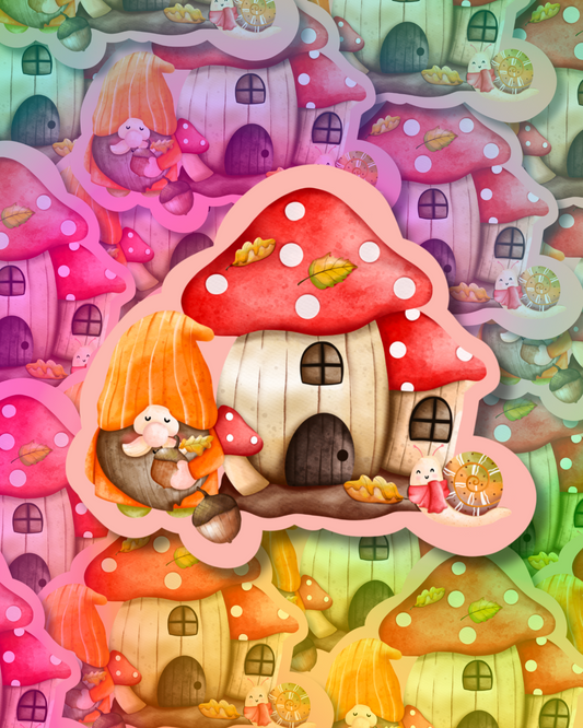 Shroom House Vinyl Sticker=