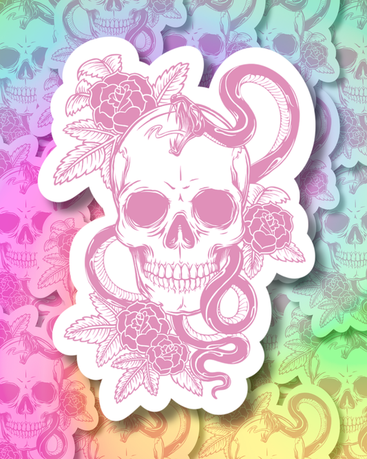 Snake Skull Vinyl Sticker