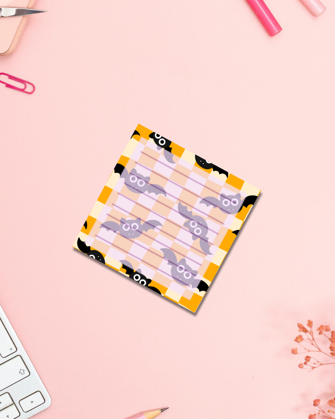 Spooky Bat Notepad Aesthetic Cute Stationery Gift