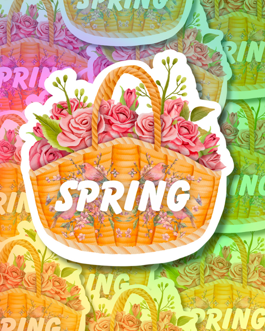 Spring Basket Vinyl Sticker
