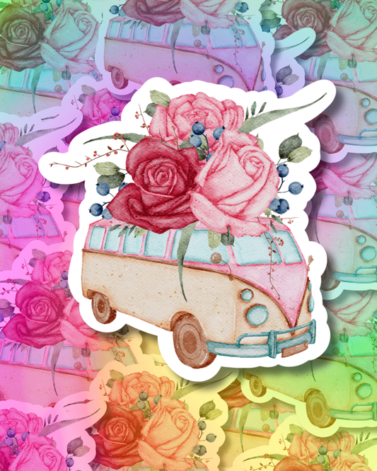 Spring Camper Vinyl Sticker