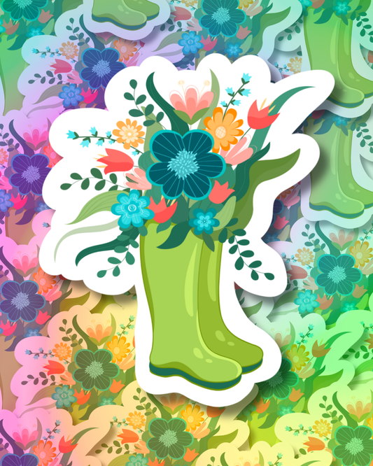 Spring Green Boots Vinyl Sticker