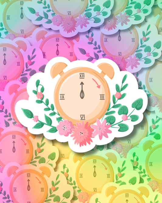 Spring Clock Vinyl Sticker