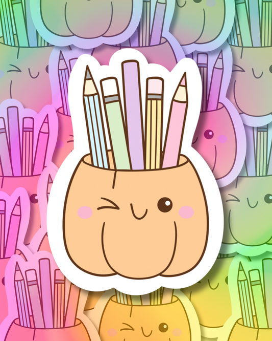 Stationery Pumpkin Vinyl Sticker