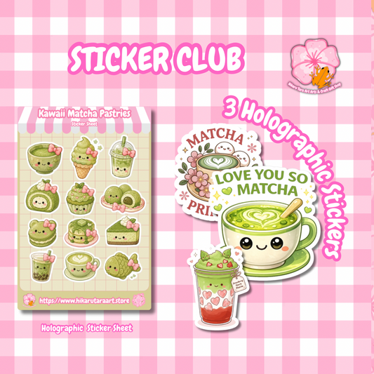 🍵August Sticker Club: Kawaii Matcha🍵