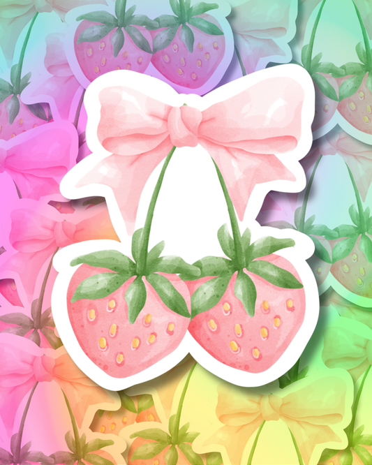 Straw-Berries Vinyl Sticker