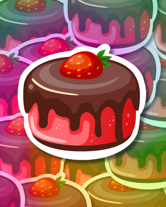 Strawberry-Chocolate Cake Vinyl Sticker