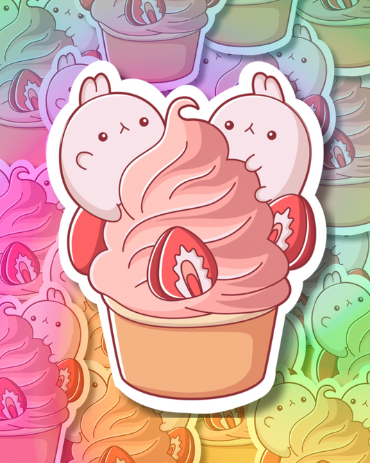 Strawberry Ice Cream Cuties Vinyl Sticker