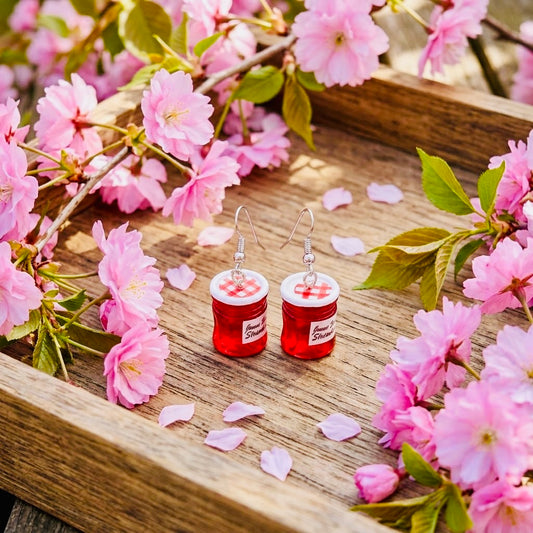Strawberry Jam Adorable Kawaii Acrylic & Resin Dangle Earrings | Cute Japanese Aesthetic Gift