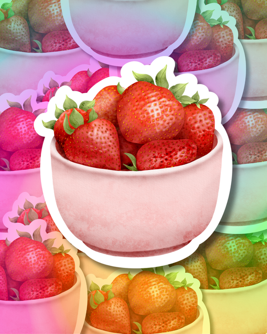 Strawberry Jar Vinyl Sticker