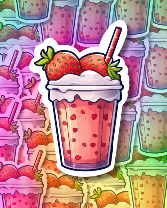 Strawberry Smoothie Vinyl Sticker