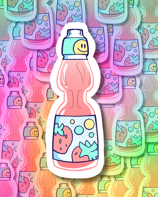 Strawberry Soda Vinyl Sticker