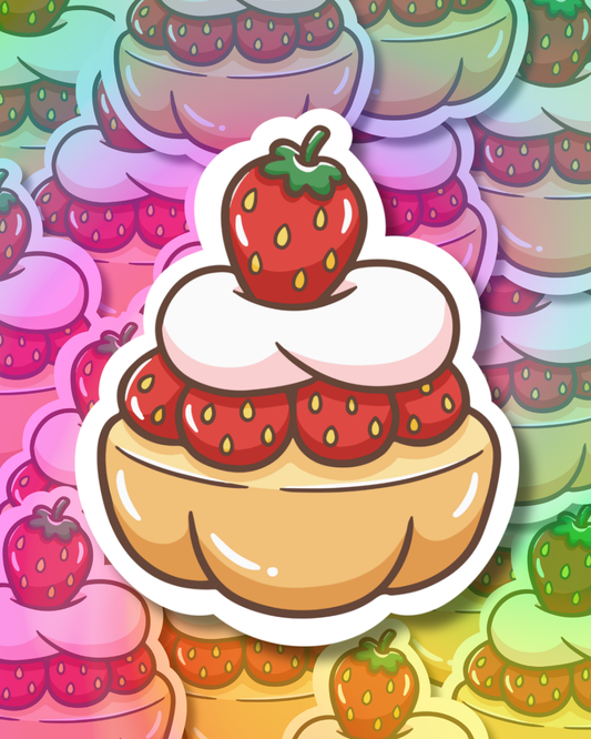 Strawberry Softcake Vinyl Sticker