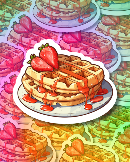 Strawberry Waffles Vinyl Sticker