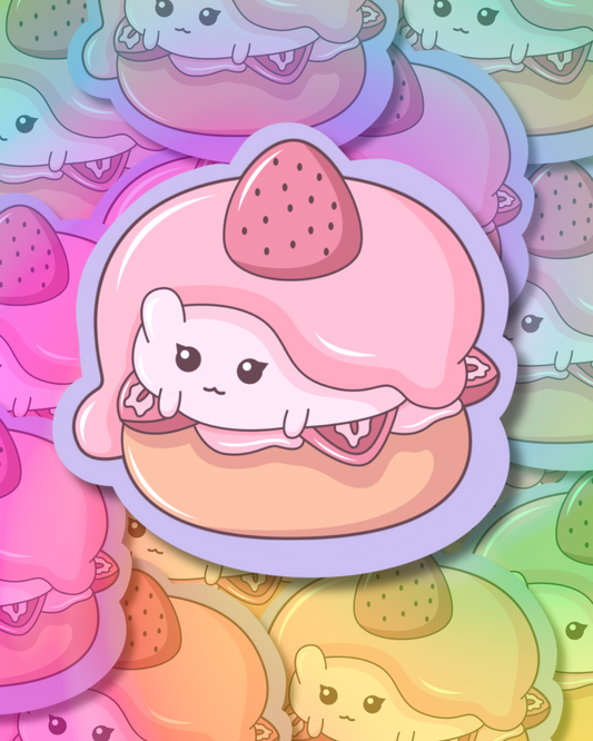 Strawberry Cupcake Vinyl Sticker