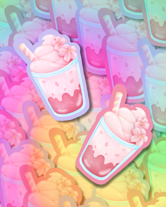 Strawberry Shake Vinyl Sticker