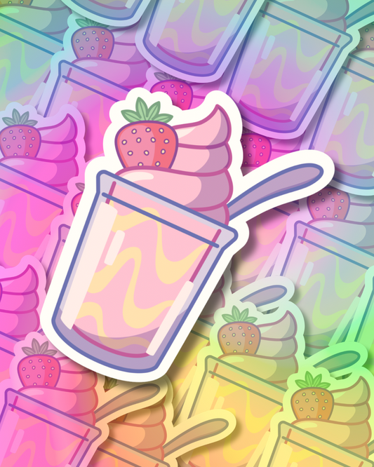 Strawberry Smoothie Vinyl Sticker