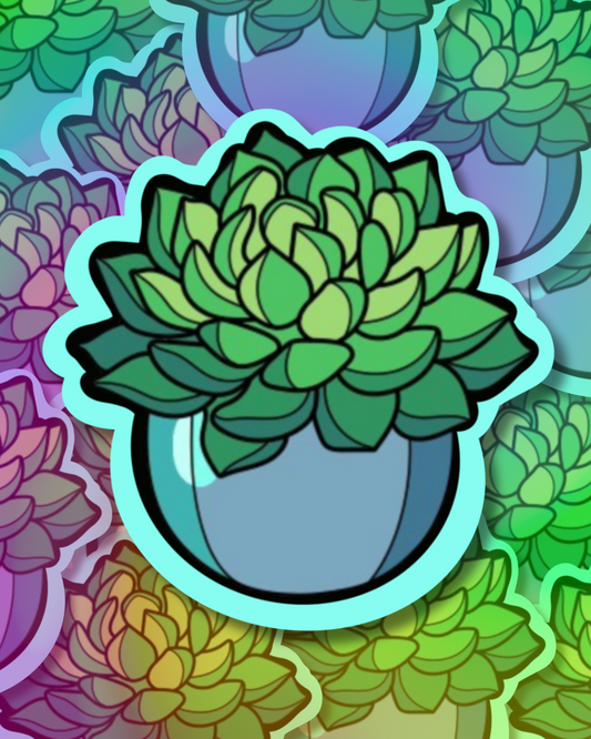 Succulent Jar Vinyl Sticker