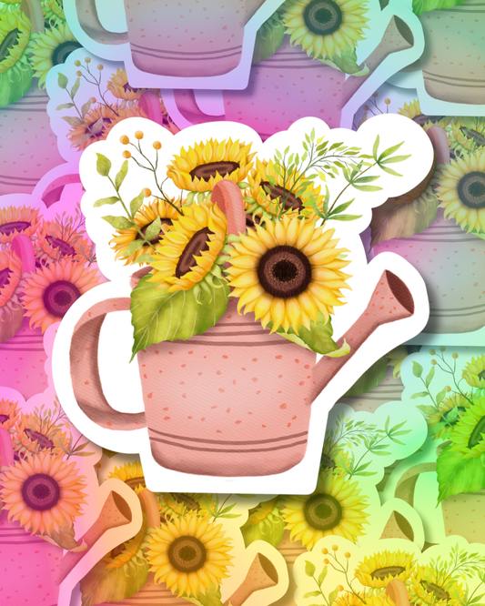 Sunflower Pot Vinyl Sticker