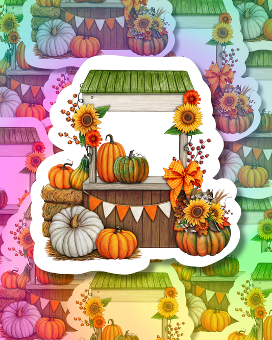 Sunflower Pumpkin Stand Vinyl Sticker
