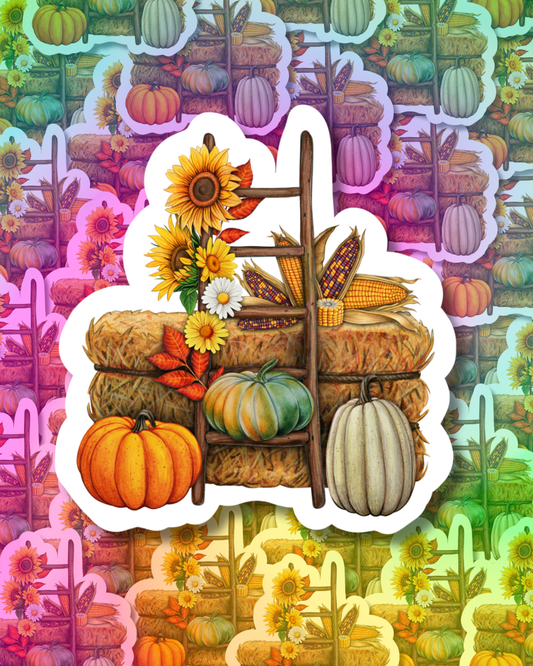 Sunflower Pumpkins Vinyl Sticker