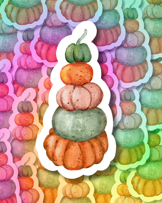 Tall Pumpkin Stack Vinyl Sticker