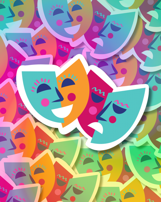 Theatre Mask Vinyl Sticker