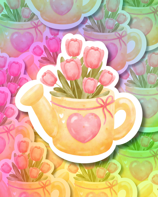 Tulip Heart Vinyl Sticker