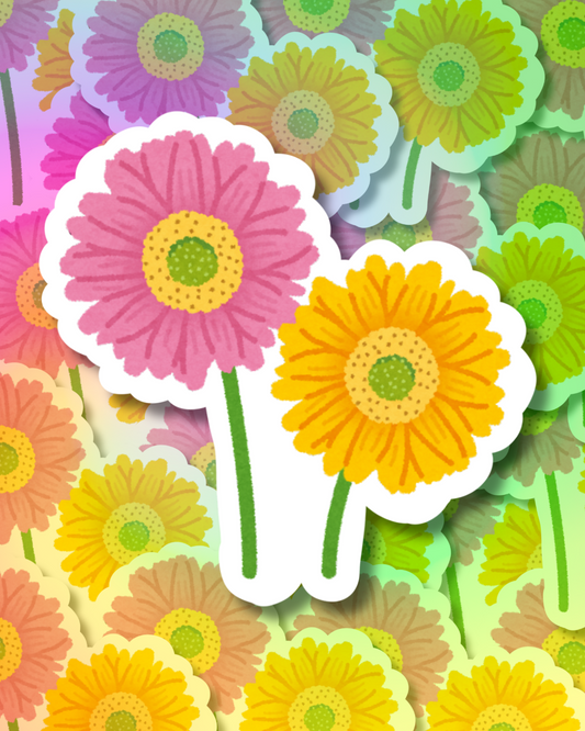 Vibrant Daisies Vinyl Sticker