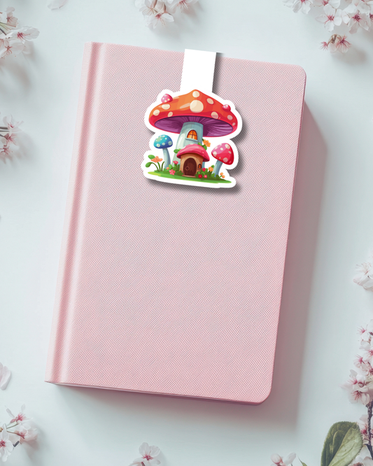 Vibrant Fungi House Magnetic Bookmark Handmade Bookish Gift