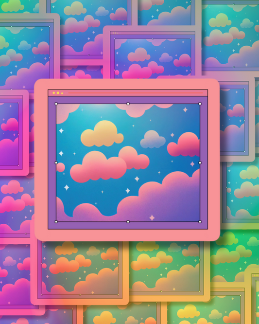 Vibrant Clouds Vinyl Sticker