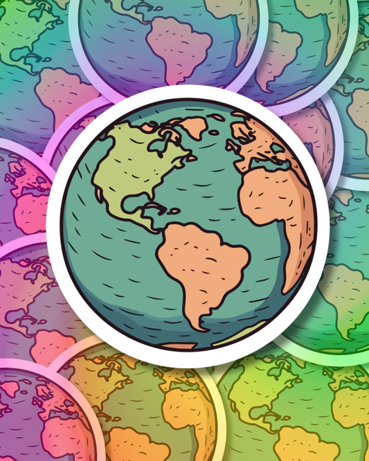 Vintage Earth Vinyl Sticker