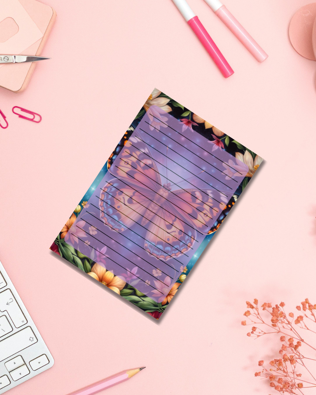 Warm Butterfly Notepad Aesthetic Cute Stationery Gift