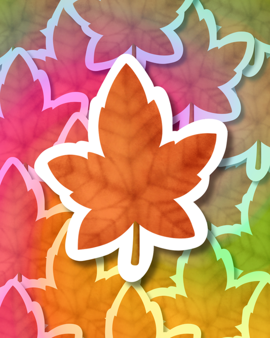 Warm Maple Leaf Vinyl Sticker