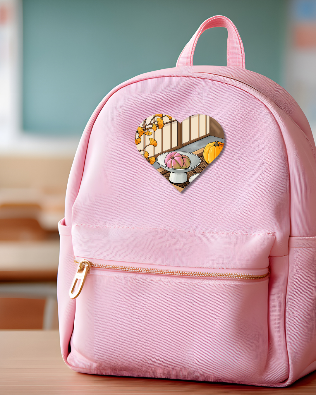 Warm Pumpkin Bread Heart Button Pin