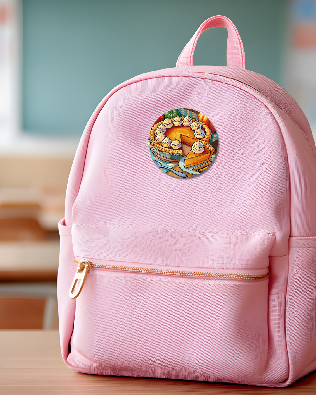 Warm Pumpkin Pie Button Pin