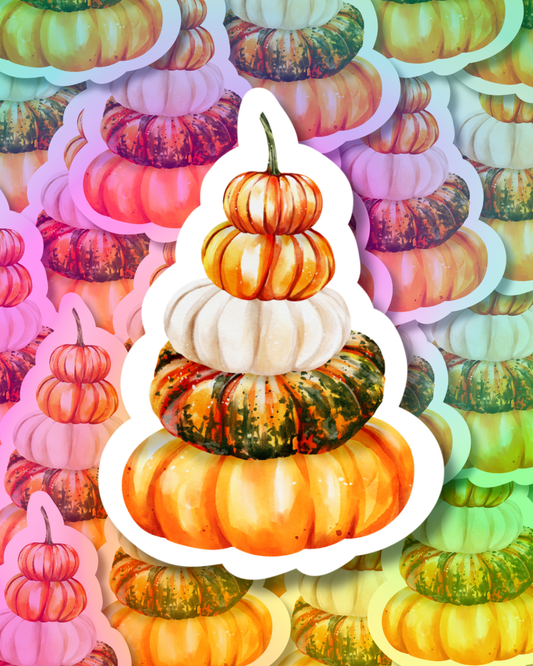Warm Pumpkin Stack Vinyl Sticker