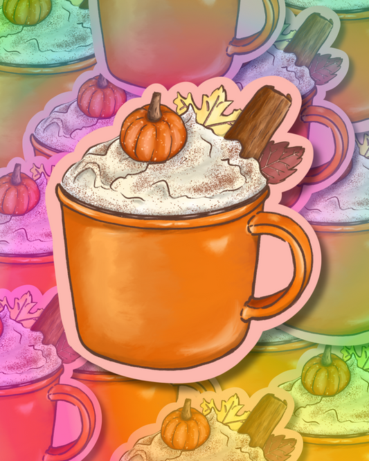 Warm Pumpkin Spice Latte Vinyl Sticker