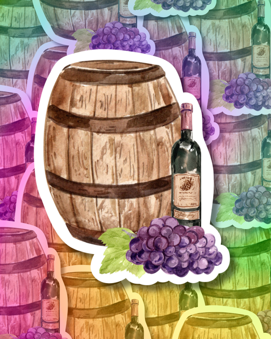 Wine Jar Vinyl Sticker