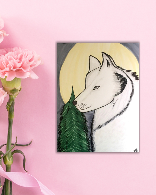 Wolf Night Art Print Aesthetic Gift Decor