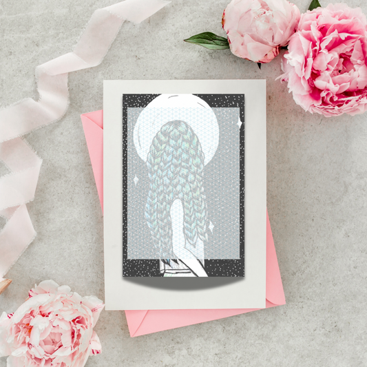 Night Girl Note Pad 4"x 6" 54 Pages Aesthetic Cute Stationery Gift image 0